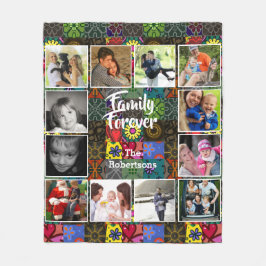 Foto Collage Fleece Blanket - Patchwork Pattern Deken