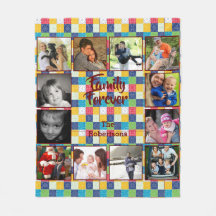 Foto Collage Fleece Blanket - Small Patchwork