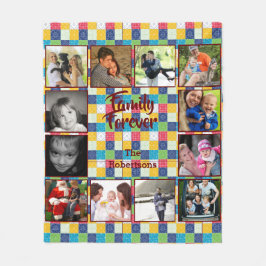 Foto Collage Fleece Blanket - Small Patchwork