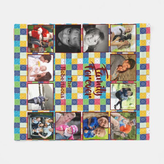 Foto Collage Fleece Blanket - Small Patchwork Deken (Voorkant (Horizontaal))