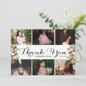 Foto Collage Floral Quince Bedankkaart (Staand voorkant)