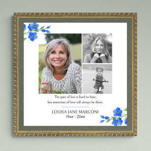 Foto-collage Forget Me Not rouwkaart Poster