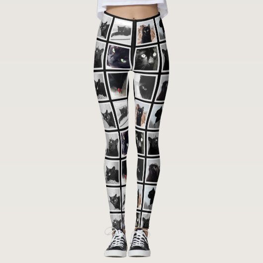 Foto Collage Framed Pet Afbeelding Leggings (Voorkant)