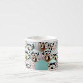 Foto Collage - funky hexagon patroon blauwgroen Espresso Kop (Voorkant)
