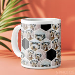 Foto Collage - funky hexagon patroon Grote Koffiekop<br><div class="desc">De vierkante foto's werken het best met deze sjabloon. Voeg je favoriete afbeeldingen toe aan deze leuke sjabloon. U kunt vierkante foto's of om het even welke foto's voor dit net gebruiken.</div>