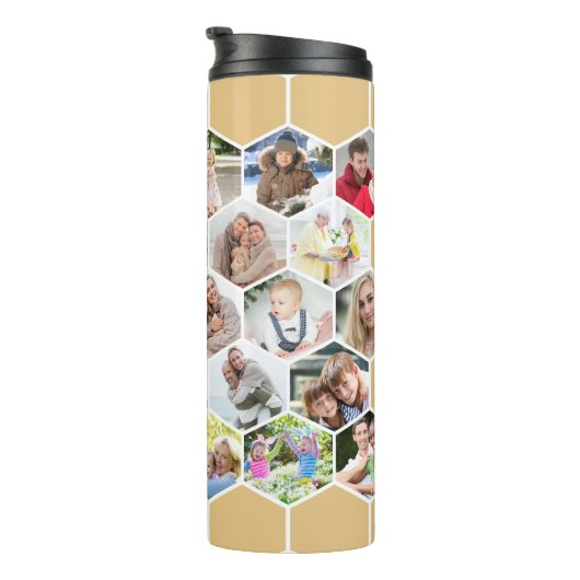 Foto Collage Geometric Hexagon 28 Afbeelding Thermosbeker (Geroteerd rechts)