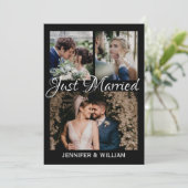 Foto Collage Gewoon huwelijksaankondiging Kaart (Staand voorkant)