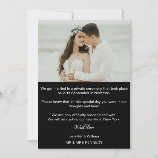 Foto Collage Gewoon huwelijksaankondiging Kaart (Achterkant)