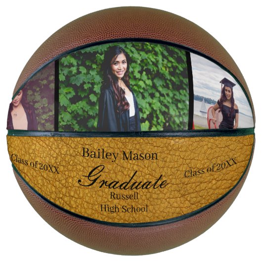 Foto: Collage Gold Leather Afstuderen Basketball Basketbal (Voorkant)