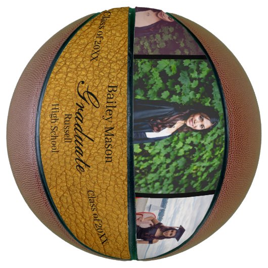 Foto: Collage Gold Leather Afstuderen Basketball Basketbal (Verticaal)