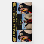 Foto Collage Gold-tekst Afstuderen zwarte banner (Verticaal)