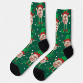 Foto Collage Grappig Gezicht Kerst Elf Sokken (Links)
