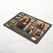 Foto: Collage Gray & Gold Foil Afstudeerder Kaart (Gedraaid)