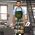 Foto Collage Green Gold 60th Birthday Schort<br><div class="desc">Laat die geliefde weten dat ze echt speciaal zijn met dit unieke 60ste verjaardagscadeau schort. Wat een geweldig cadeau voor die geliefde. Voeg uw favoriete foto's van vrienden,  gebeurtenissen en huisdieren toe.</div>