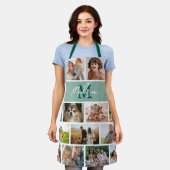 Foto Collage Groene Monogram Schort (Gedragen)