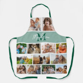 Foto Collage Groene Monogram Schort (Voorkant)