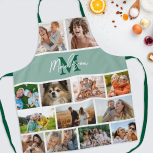 Foto Collage Groene Monogram Schort