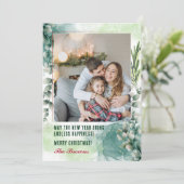 Foto Collage Groene Vakantie Kaart Vrolijk kerstfe (Staand voorkant)