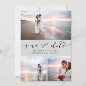 Foto Collage Handgeschreven grijs Opslaan Datum Aankondiging (Voorkant)