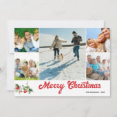 Foto Collage Handgeschreven Prettig Kerstfeest Kaart (Voorkant)