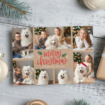 Foto-collage handgeschreven Prettig Kerstmis kraft