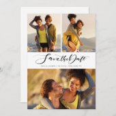 Foto Collage Handgeschreven Schrift Save The Date (Voorkant / Achterkant)
