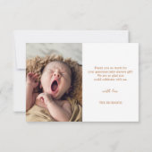 Foto Collage Handwrite New Born Baby shower Bedankkaart (Achterkant)