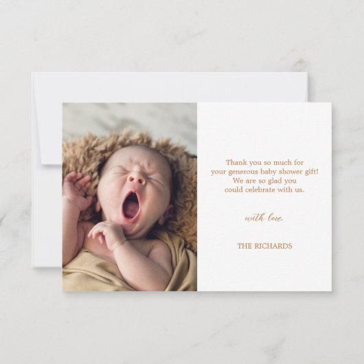 Foto Collage Handwrite New Born Baby shower Bedankkaart (Achterkant)