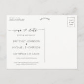 Foto Collage Handwrited Save the Date Gray Aankondigingskaart (Achterkant)