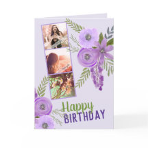 Foto Collage "Happy Birthday" Violet Paars