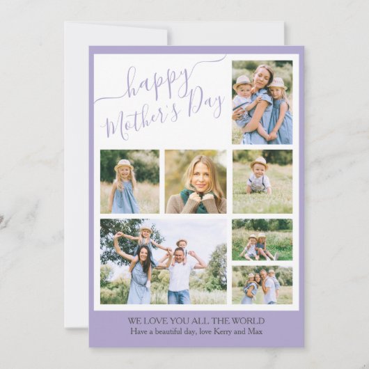 Foto Collage Happy Moederdag 7 Afbeelding Feestdagenkaart (Voorkant)
