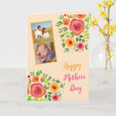 Foto Collage Happy Moederdag", heldere bloemen Kaart (Gele Bloem)
