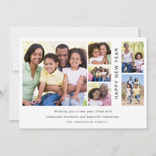 Foto Collage Happy Nieuwjaar Feestdagenkaart (Voorkant)
