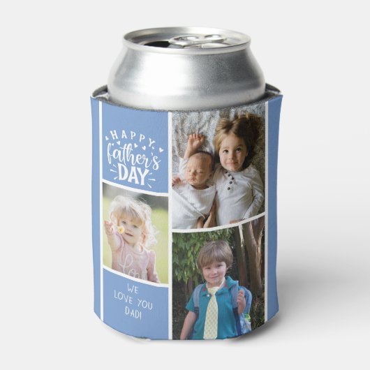 Foto Collage Happy Vaderdag Blikjeskoeler (Blikje Voorkant)