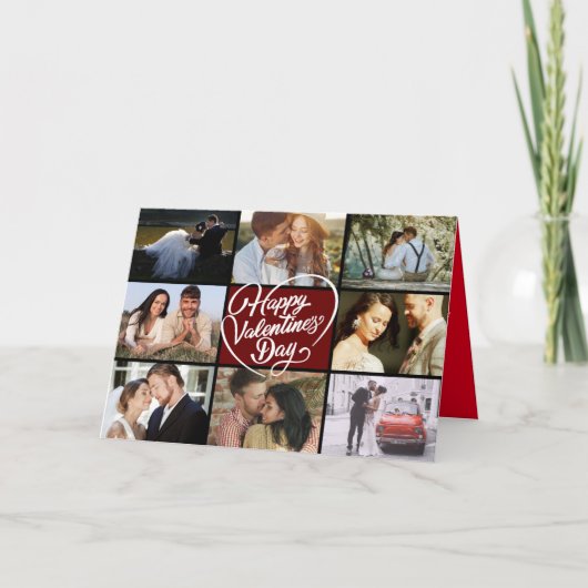 Foto Collage Happy Valentine's Day Kaart (Voorkant)