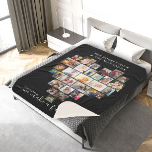 Foto Collage Heart Samen maken we een familie Sherpa Deken