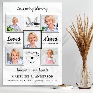 Foto Collage Herdenking Gedenkboek Rouwkaart Rouws Poster