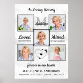 Foto Collage Herdenking Gedenkboek Rouwkaart Rouws Poster (Voorkant)