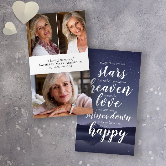 Foto Collage Herdenkingsgebedskaart Visitekaartje