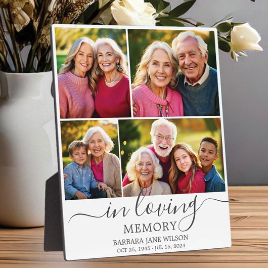 Foto Collage Herdenkingsgeschenk In Loving Memory Fotoplaat