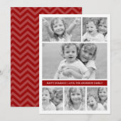 Foto Collage Holiday-fotokaart - rood Feestdagenkaart (Voorkant / Achterkant)