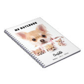 Foto collage hond huisdier meisje wit notitieboek (Rechterzijde)