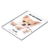 Foto collage hond huisdier meisje wit notitieboek (Linkerzijde)