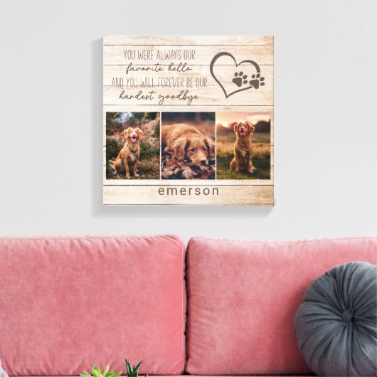 Foto Collage Hond Pet Loss Keepsake Canvas Afdruk (Insitu (Woonkamer))