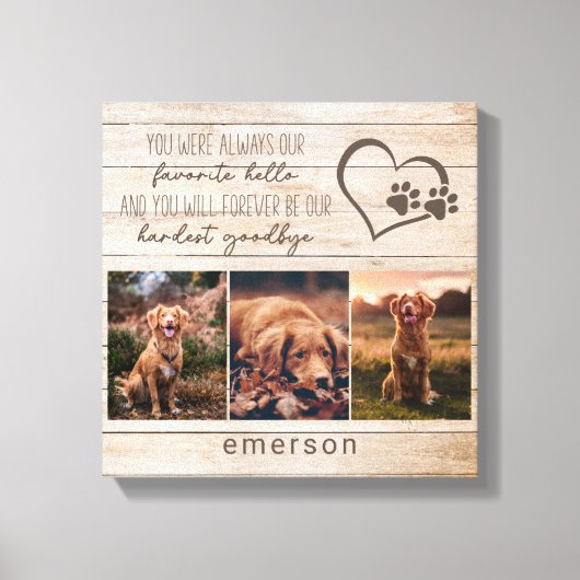 Foto Collage Hond Pet Loss Keepsake Canvas Afdruk (Voorkant)