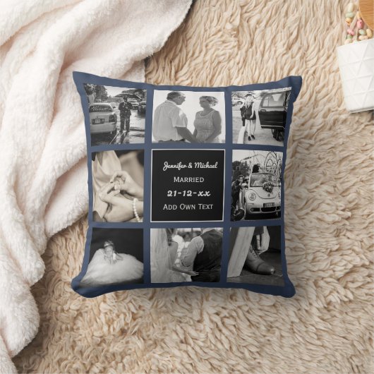 FOTO COLLAGE Huwelijksgelofte Vernieuwing of Jubil Kussen (Deken)