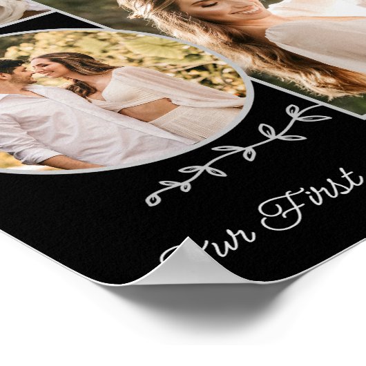 Foto Collage Huwelijkspaar Custom Mr Mrs Kisses Poster (Hoek)