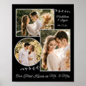 Foto Collage Huwelijkspaar Custom Mr Mrs Kisses Poster (Voorkant)