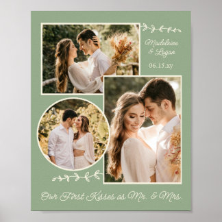Foto Collage Huwelijkspaar Custom Mr. Mrs. Sage Poster