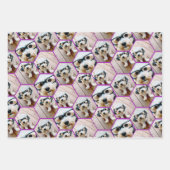 Foto collage in een funky hexagon patroon inpakpapier vel (Voorkant 3)